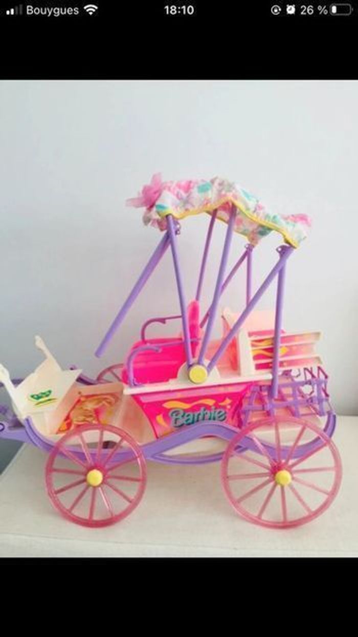 Barbie vintage années 90 cheval et sa calèche - photo numéro 13