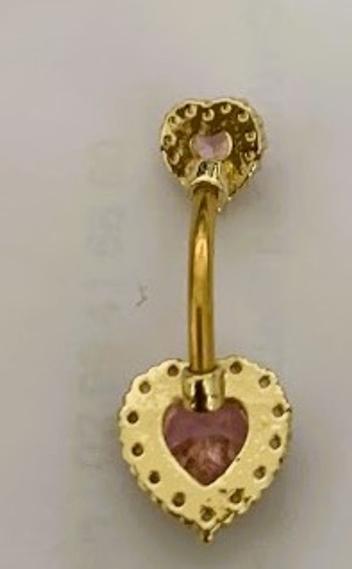 Piercing nombril cœur rose et doré TEMU - photo numéro 2