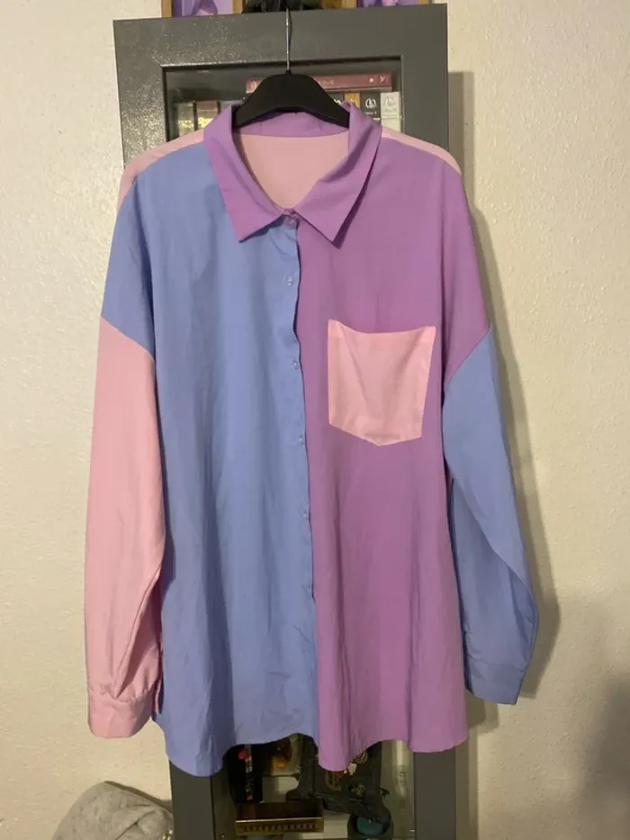 superbe chemise coloré 4xl: 52/54 shein curve neuve