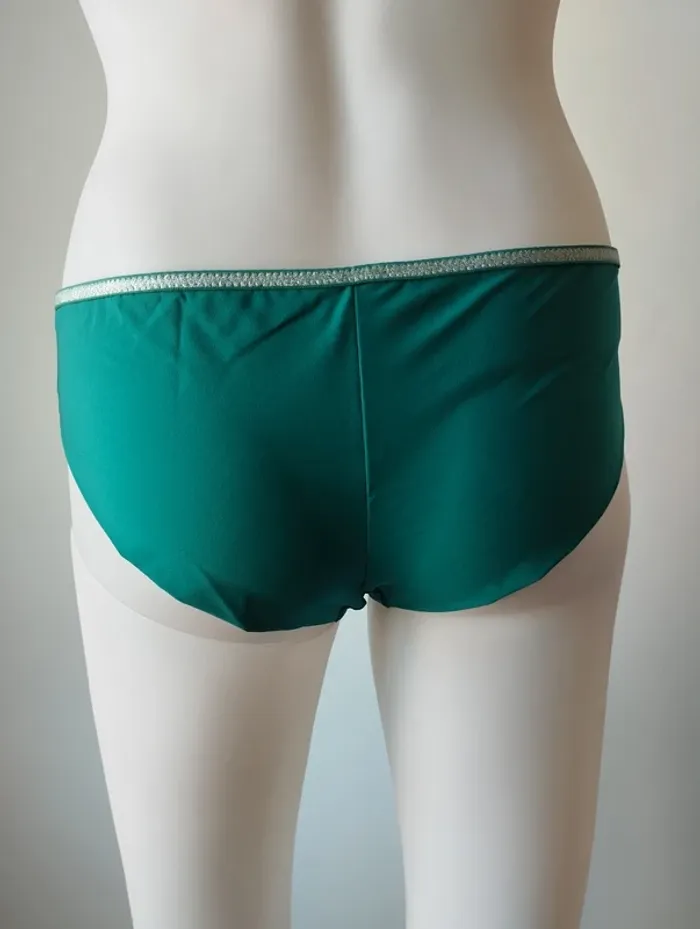 Bas de maillot de bain turquoise et argenté - photo numéro 3