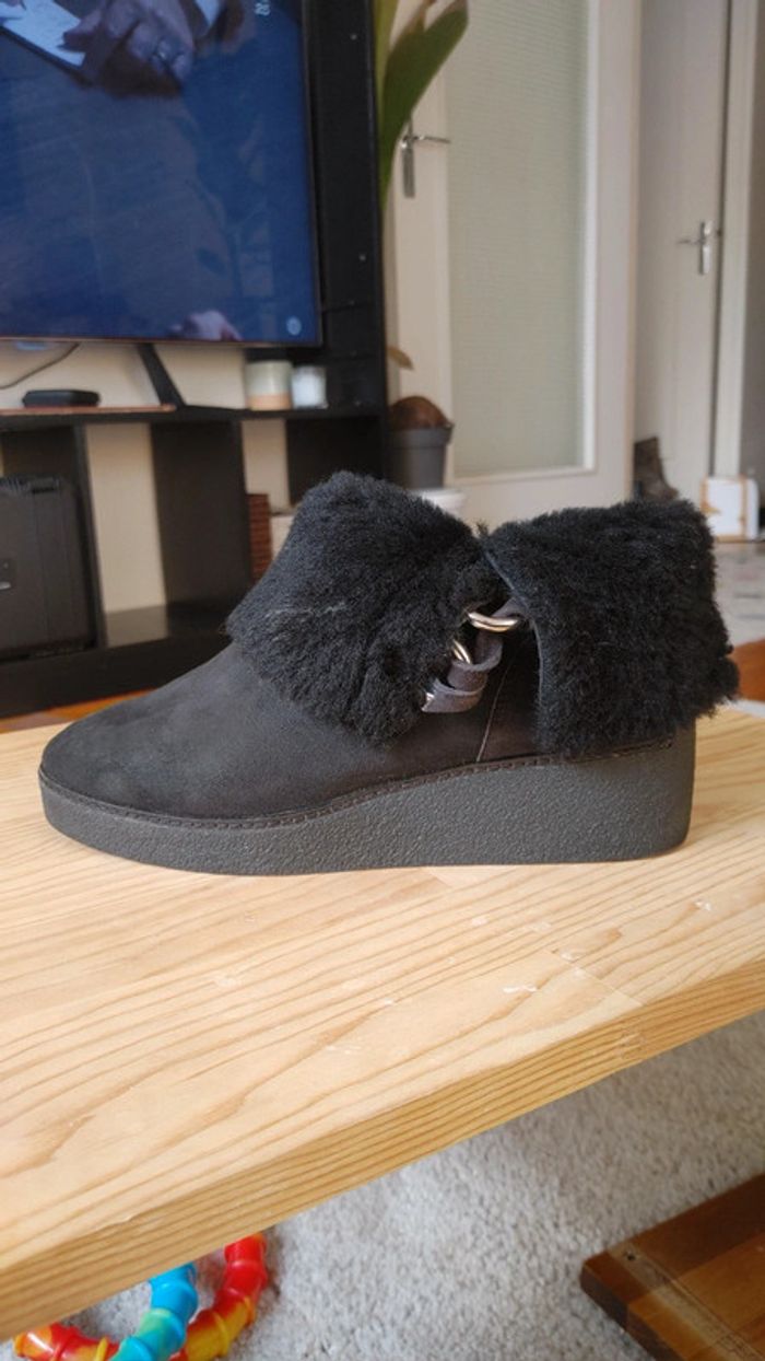 Boots bottine fourré véritable nubuk daim - photo numéro 5