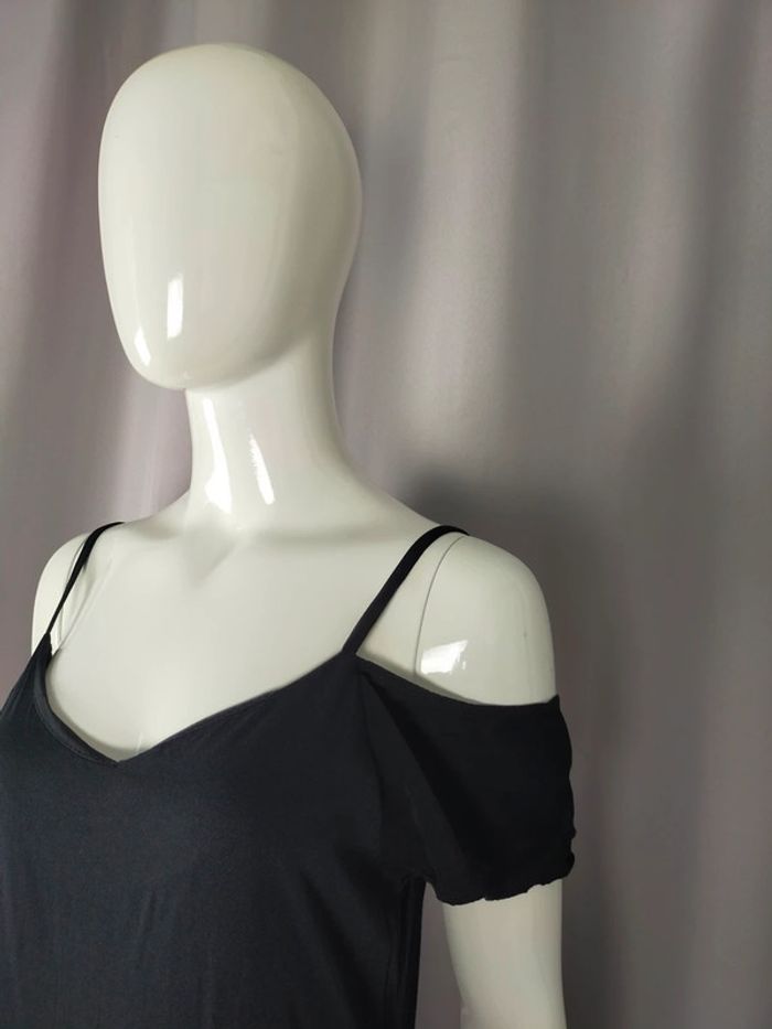 Robe longue noire à bretelles – Made in Italy – Taille 36 - photo numéro 3