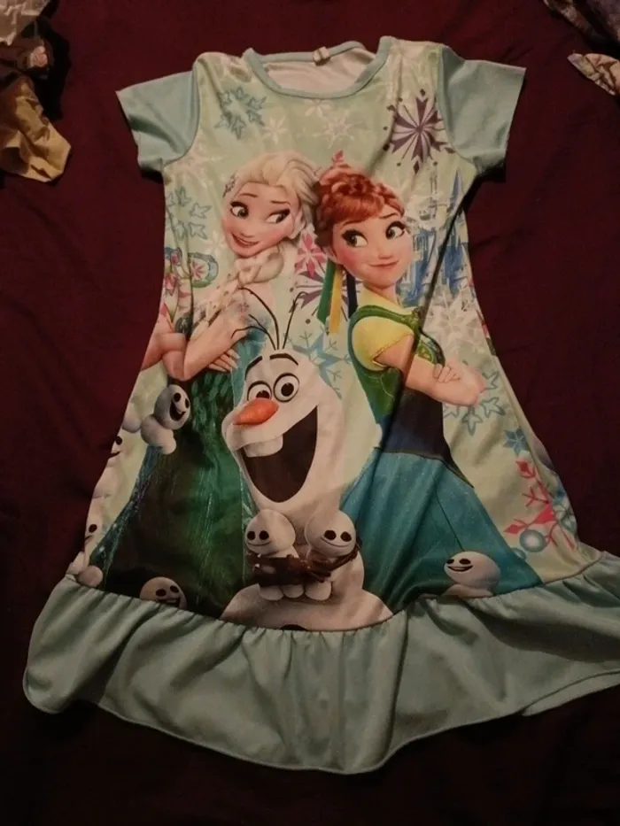 Pyjama nuit 10ans robe nuisette Disney elsa Anna reine des neiges