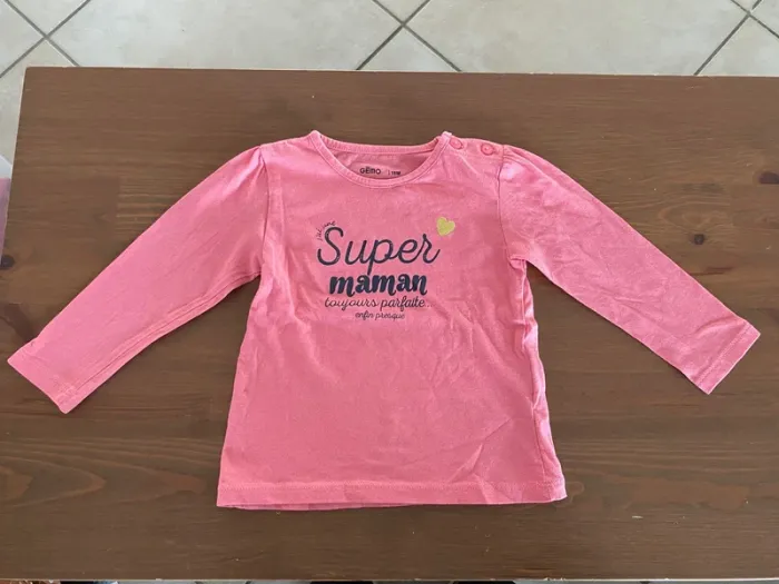 T-shirt manche longue gemo rose