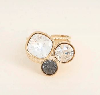 Bague acier inoxydable et cristaux Swarovski tendance