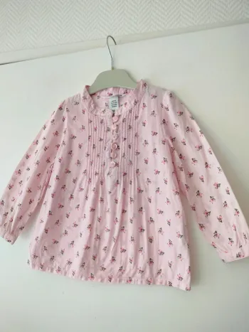 (a) chemise fleurs rose H&M 86cm