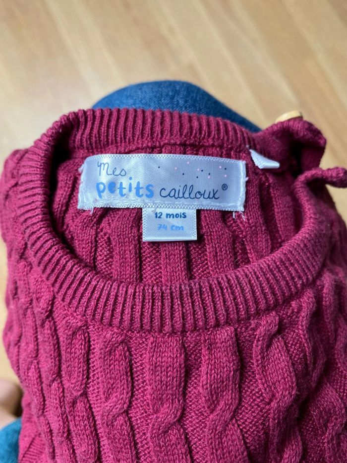 Pull torsadé bordeaux - photo numéro 4