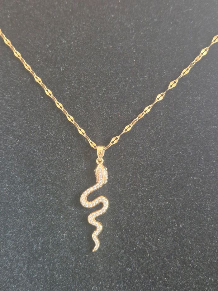 Collier femme acier sepent scintillant - photo numéro 2