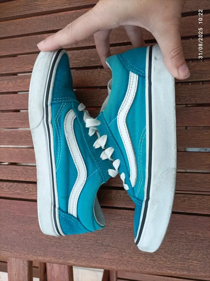 Baskets Vans bleu/vert turquoise 34 - photo numéro 5