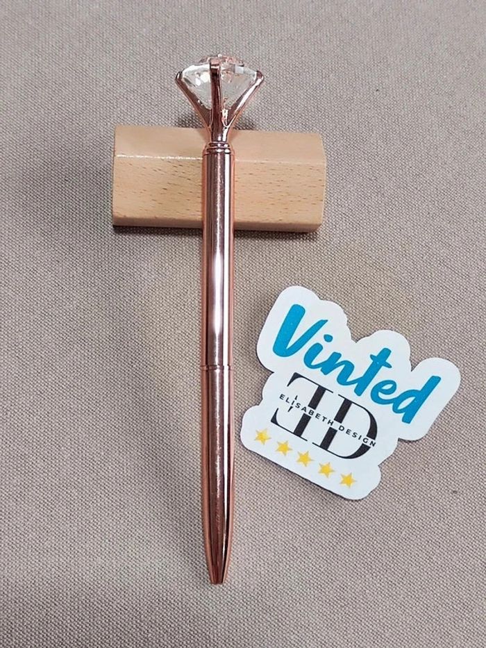 Stylo bic en métal avec diamant