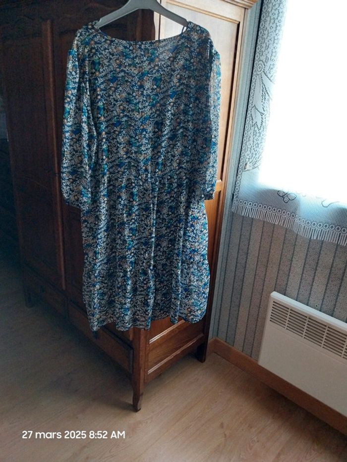 Robe courte imprimé à fleurs BLEU - Riu - taille 46 - photo numéro 10