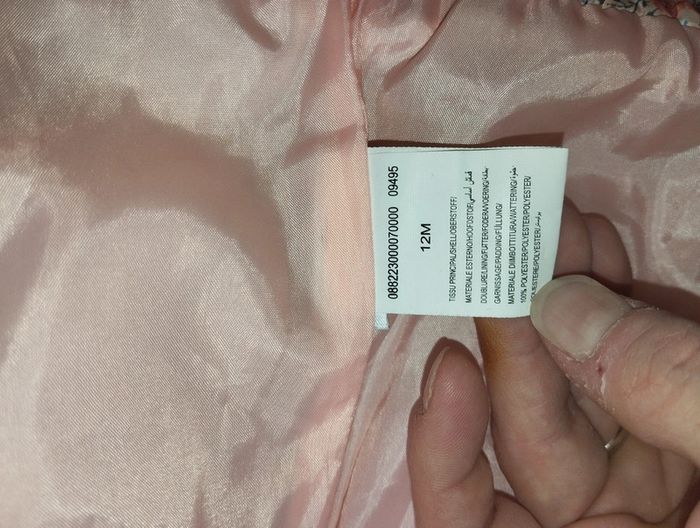 Doudoune rose saumon fleurs fille 12 mois Pat et Ripaton - photo numéro 5