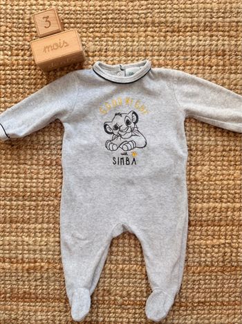 Pyjama velours Disney 3mois / 60cm