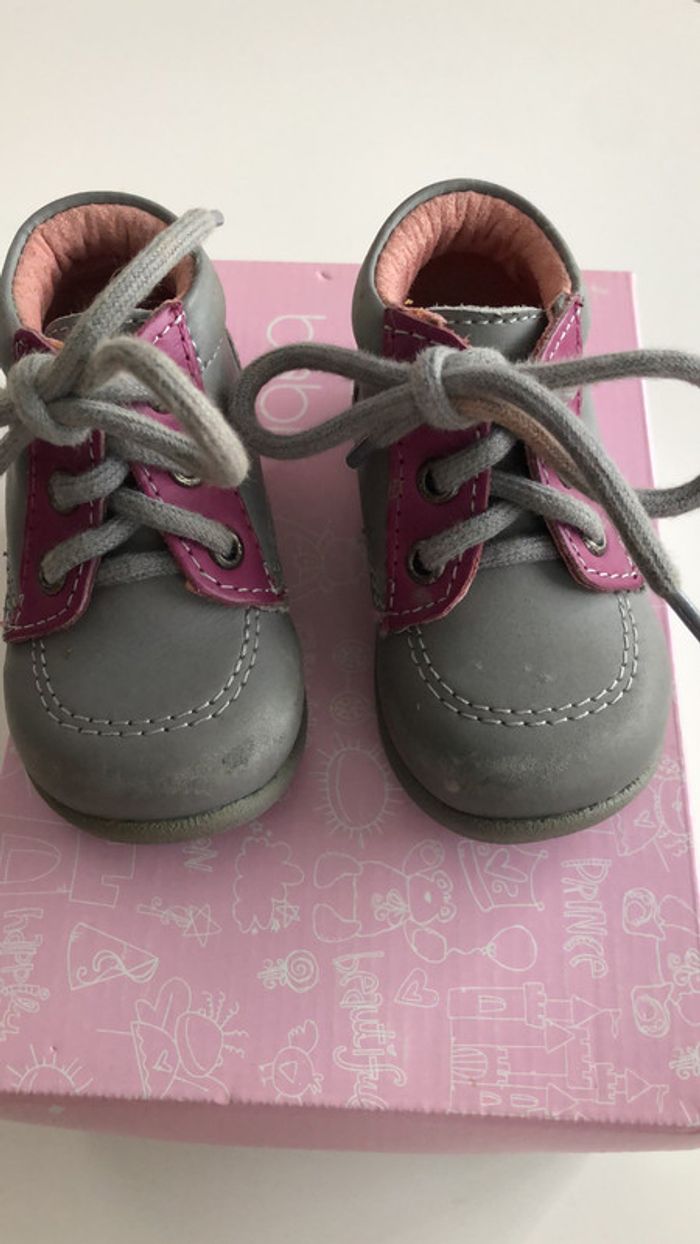 Chaussure fille grise et rose taille 18 - photo numéro 6