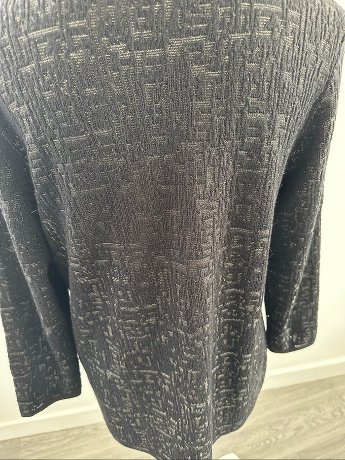 Pull en laine mérinos noir et doré Mamut vintage t40 l - photo numéro 6