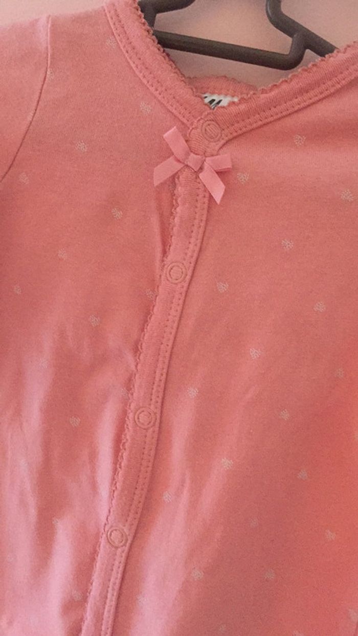 Pyjama H&M- 4 mois fille rosé + chat - photo numéro 2