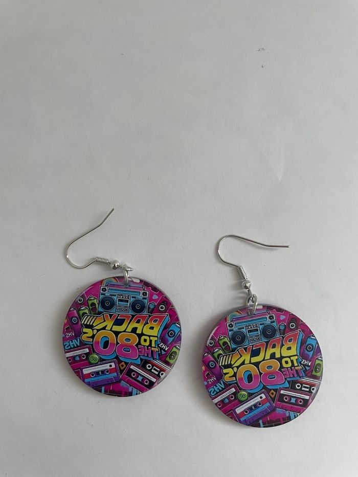 Boucle d’oreille retro année 80 - photo numéro 1