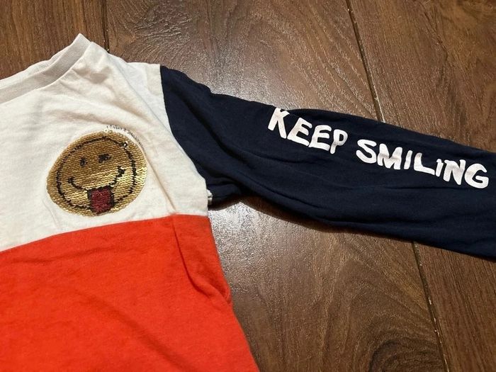 T-shirt à manches longues en coton motif smiley S.Oliver Taille 92-98 cm - photo numéro 6