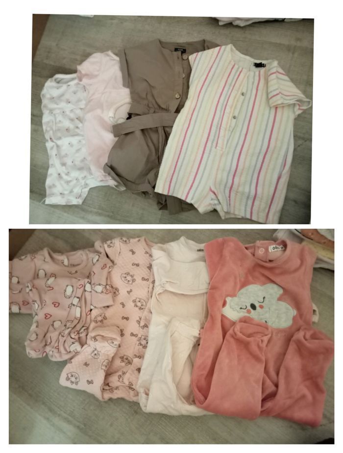 Lot de vêtements fille 1 à 9 mois.