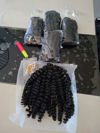 Extensions Cheveux synthétique au crochet bouclées noir