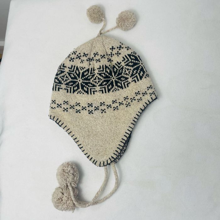 🥶 Bonnet Péruvien. Enfant. Très bon état. Beige et marine. - photo numéro 5