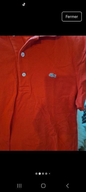 Polo lacoste corail homme taille s