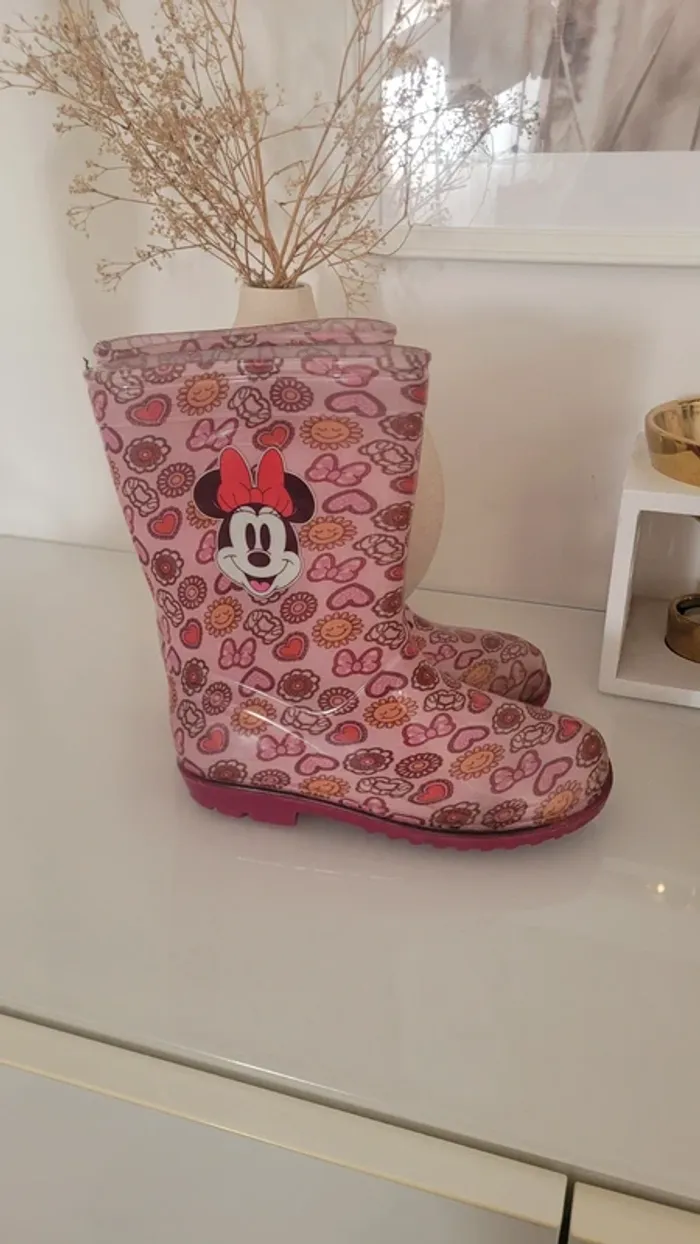 Bottes de pluie rose Minnie taille 29