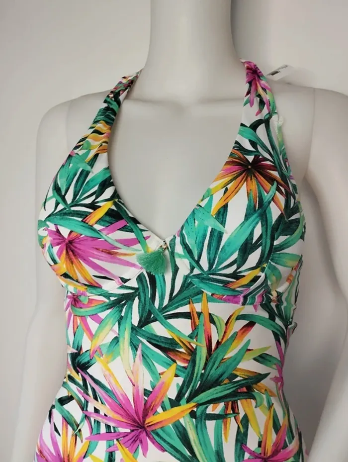 Maillot de bain blanc et multicolore Rougegorge FR85C - photo numéro 2