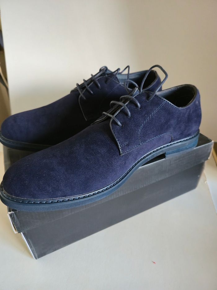 Chaussure derbie bleu uomo design neuve - photo numéro 5
