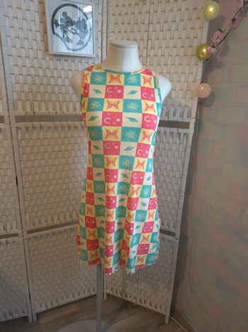 Jolie robe courte moulante imprimé damier pastel Y2K  High Spirits femme TM / 38