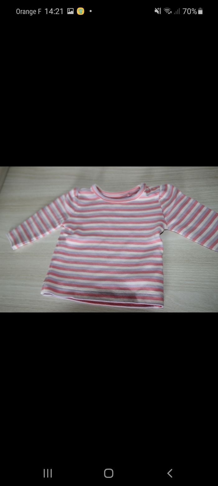 Tee-shirt 1 mois rayé