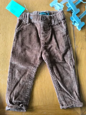 307887 pantalon velours marron garçon 9 mois in extenso