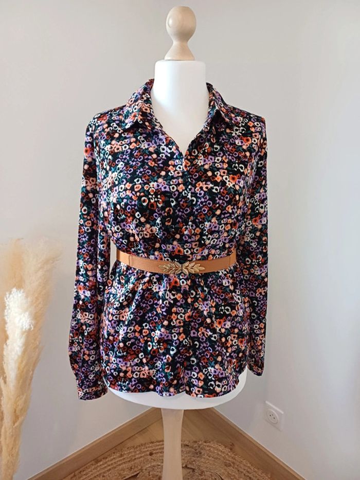 Chemise colorée à motifs Cerise Blue taille L 40