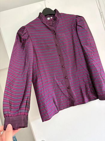 Blouse vintage violet à rayures t38