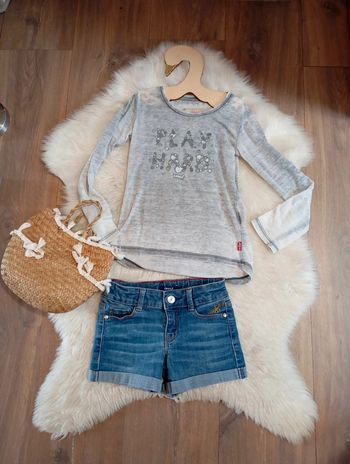 Ensemble fille 5 ans 🌸 short Okaïdi + t-shirt Levi's