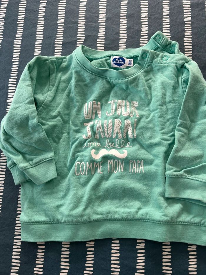 Pull vert 18 mois