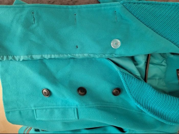 Veste manteau court turquoise Mim - photo numéro 8