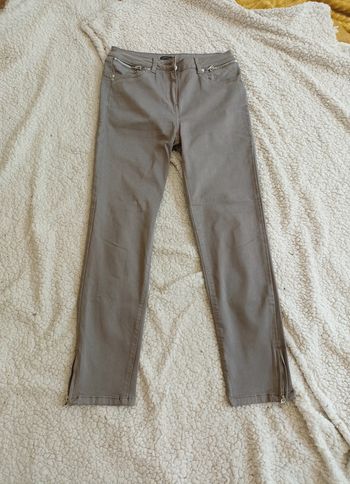 Pantalon taupe gris Bréal avec détails zippés grunge gothique
