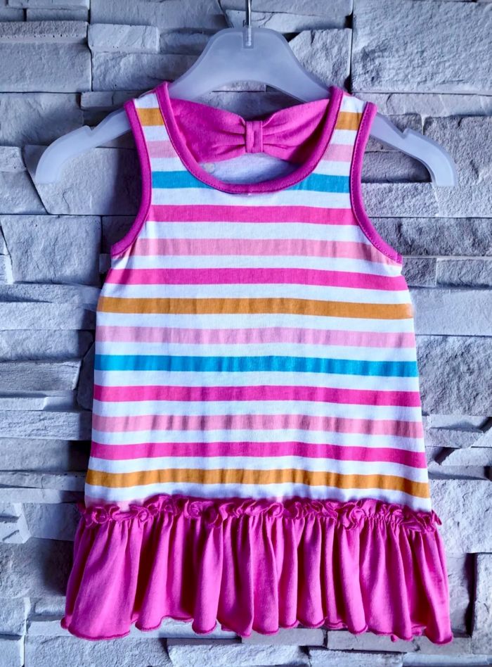 SANRIO - NEW - ROBE BÉBÉ FILLE MOTIF HELLO KITTY À VOLANT, TONS FLASHIES ET DÉTAIL PAILLETTES 6M - photo numéro 5