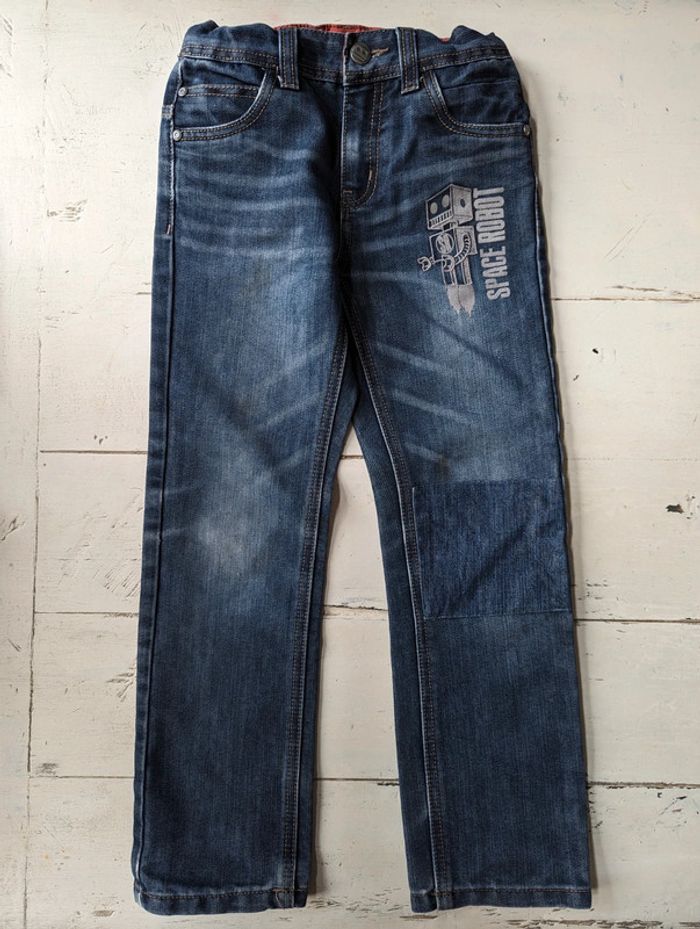Jean bleu motif robot garçon taille 8 ans