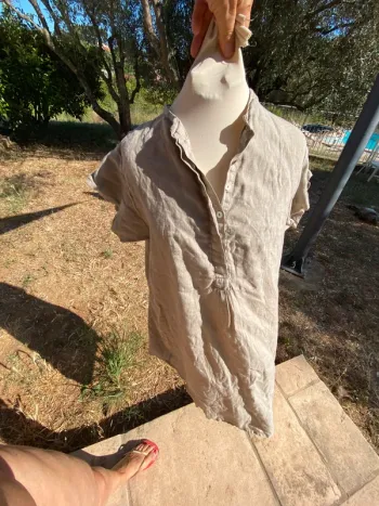 Petite robe beige en lin, Pako Liito, 38 M