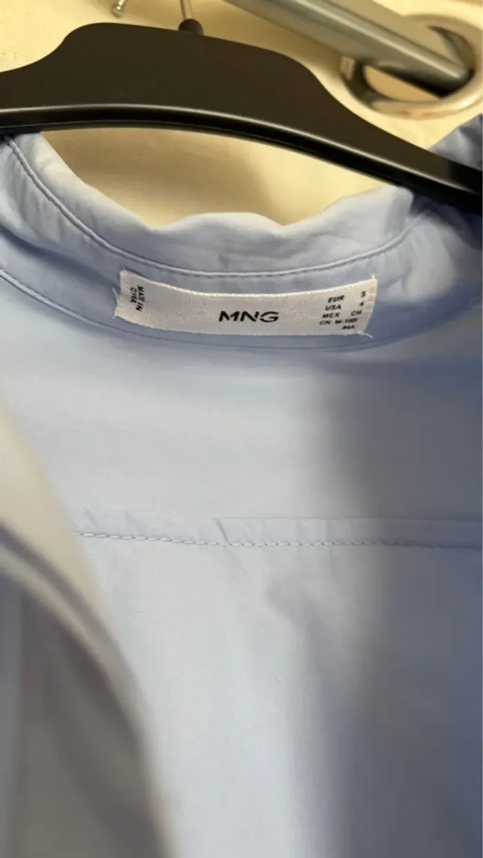 Chemise bleu ciel mango - photo numéro 5