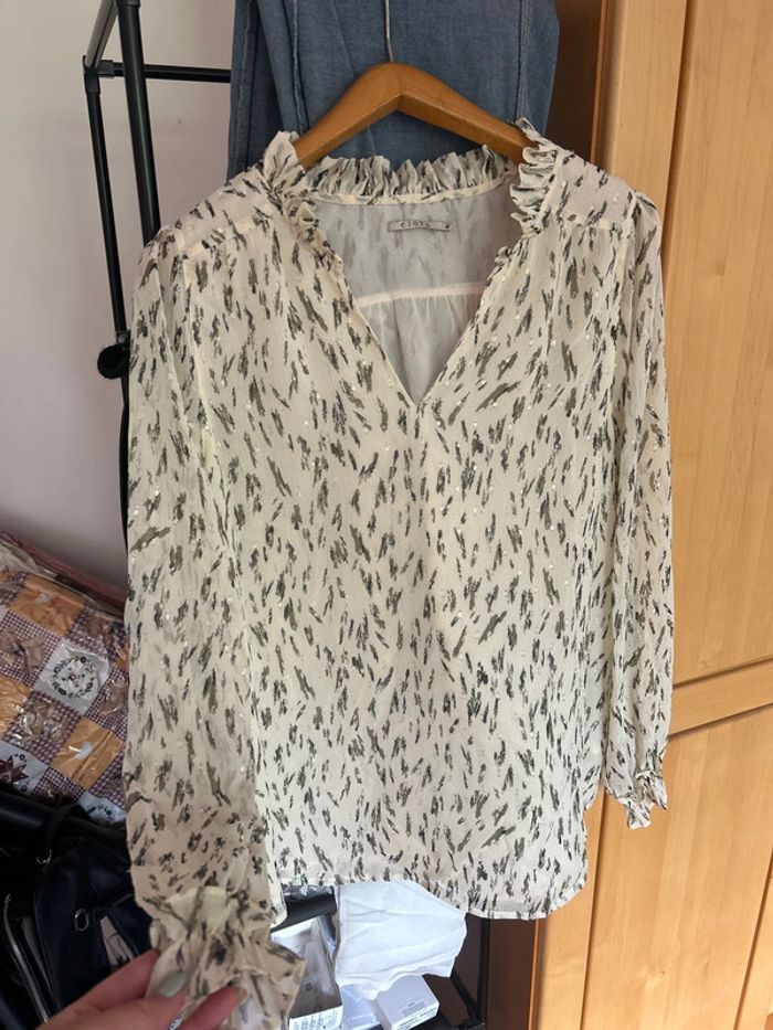 Chemise crème argenté