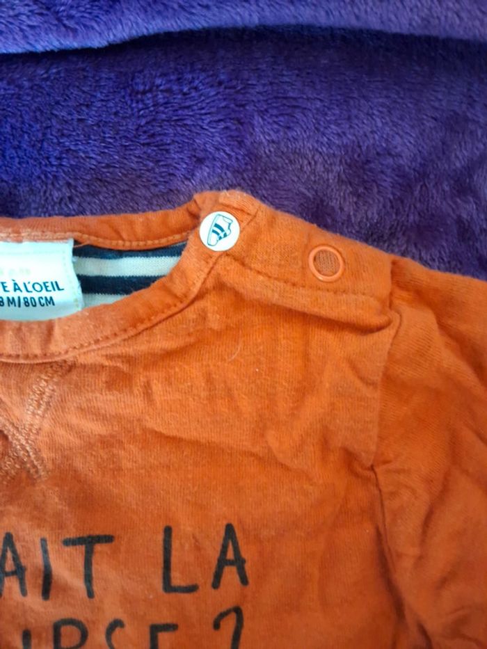 Tee-shirt manches longues orange - photo numéro 4