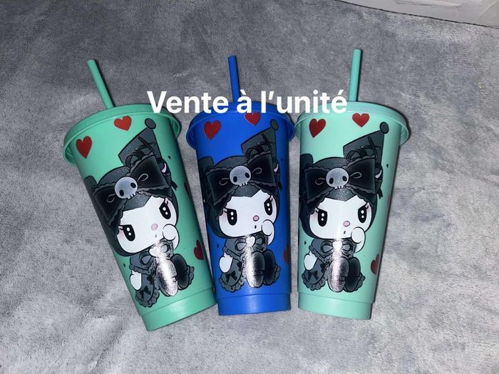 Grand gobelet à paille kuromi - photo numéro 3