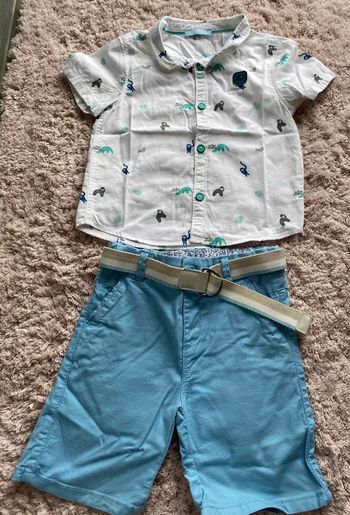 Ensemble chemise manches courtes et short avec ceinture 23 mois
