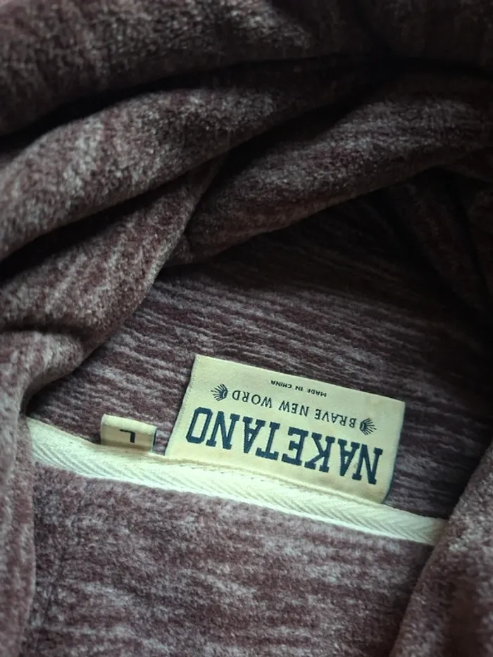 Sweat à capuche Naketano "Brave New Word" bordeaux chiné (mixte) - photo numéro 8