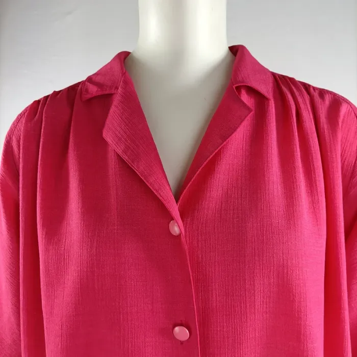 Chemise vintage rose fuchsia Daniel Duval Paris, coupe droite fluide taille XL estimée A1204 - photo numéro 5