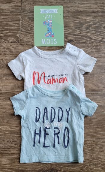 Lot de 2 Tee-shirts 1 mois