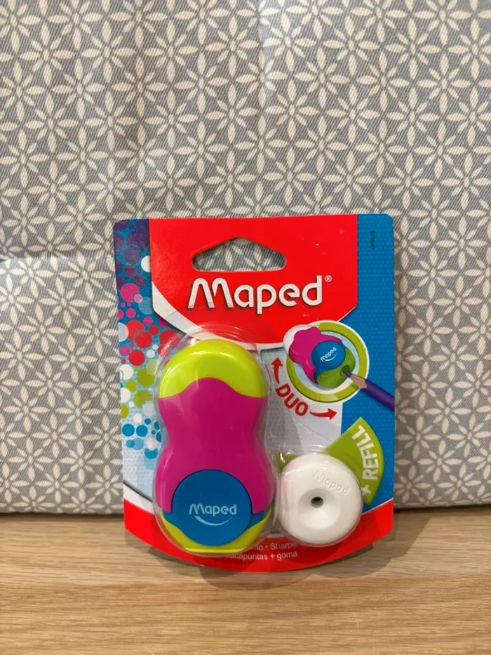 Taille-Crayons / Gomme 2 en 1 "Loopy" Rose + Recharge